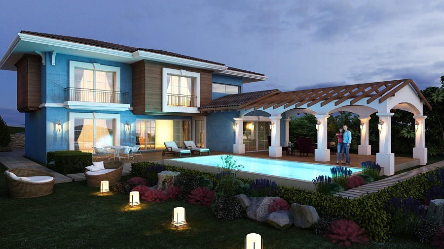 Luxury Exclusive Detached Villa in 1200sqm Private Plot in Kusadasi