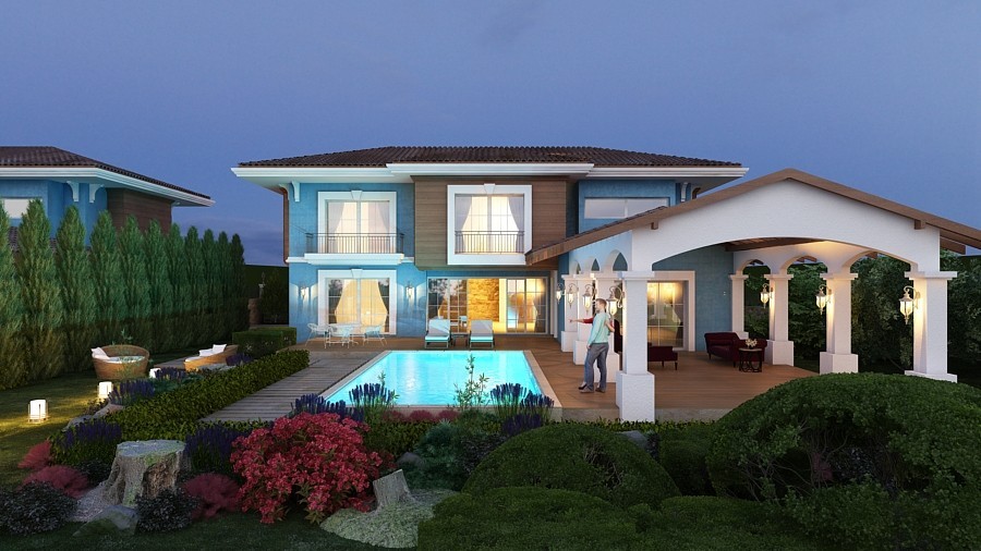 Luxury Exclusive Detached Villa in 1200sqm Private Plot in Kusadasi