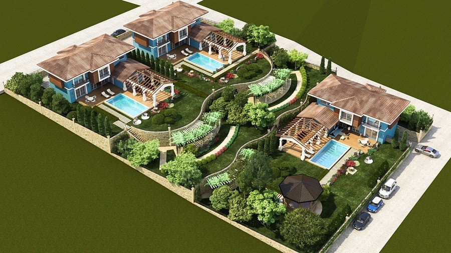 Luxury Exclusive Detached Villa in 1200sqm Private Plot in Kusadasi