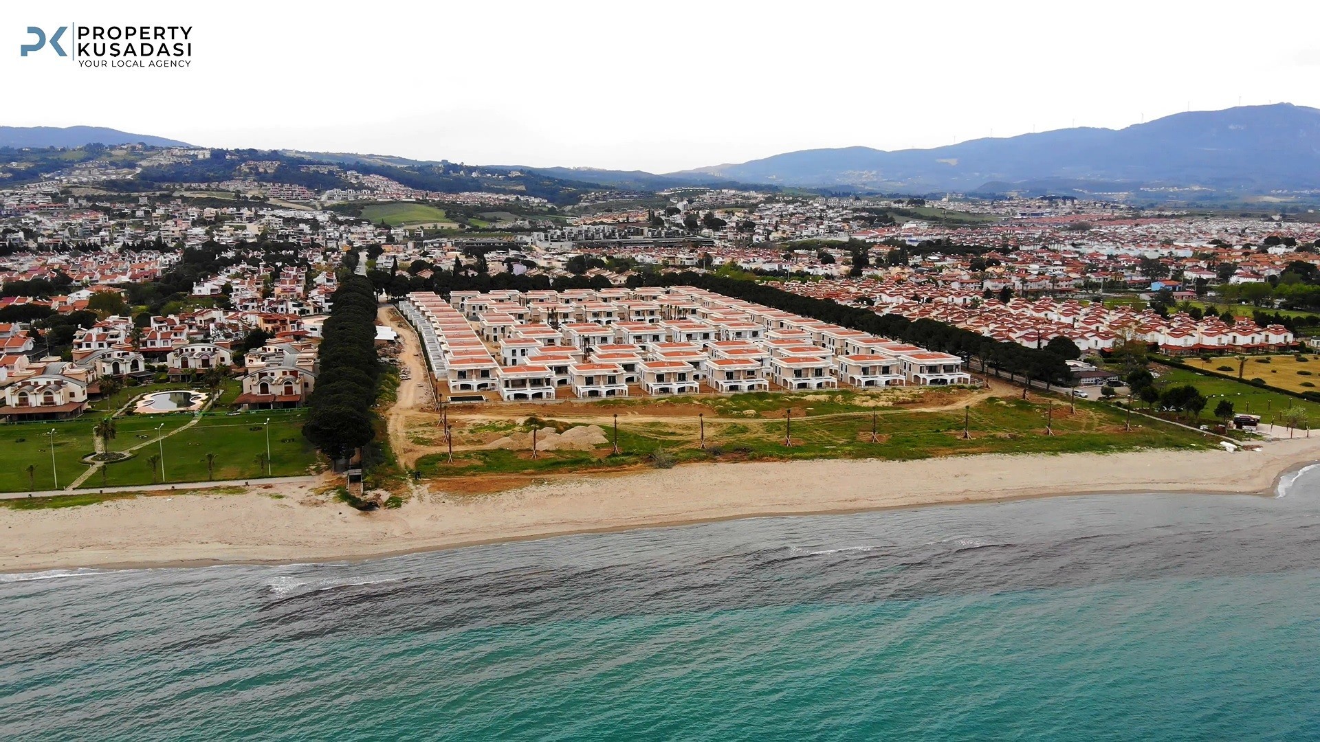 Beachfront Brand New 4 Bed 3 Bath Villas in Kusadasi Long Beach for Sale Prime Location