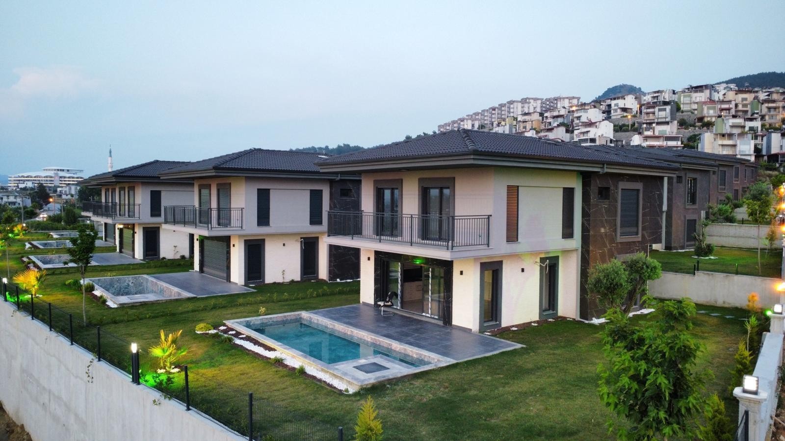 Magnificent 4+1 Villa with Full Sea View, Private Pool in Kuşadası Güzelçamlı