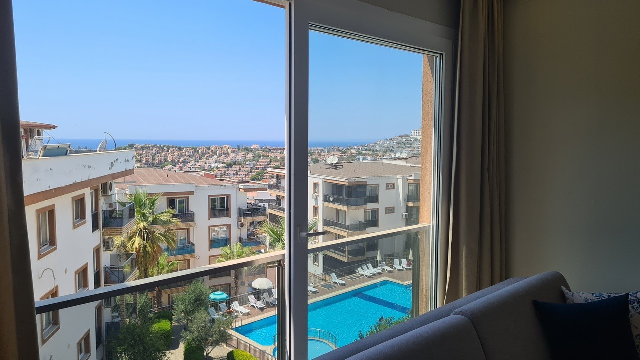 Spacious 3+1 Sea-View Apartment for Sale in Secure, Poolside Complex