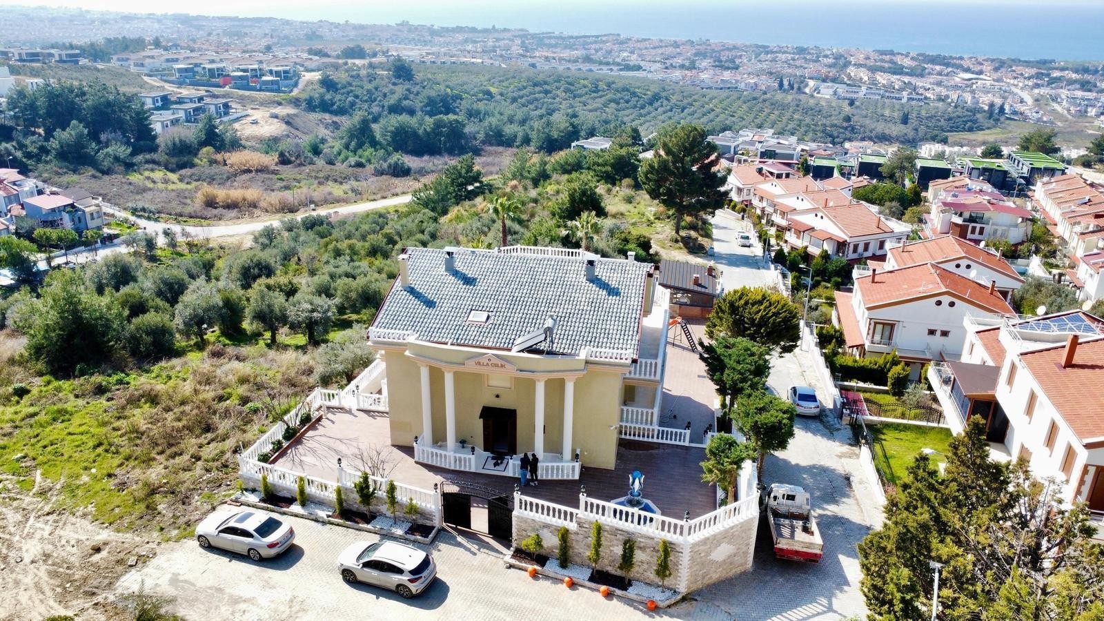 For Sale: Panoramic Sea View 7+1 Luxury Mansion with Olympic Pool, Spa & Private Gym in Soğucak, Kuşadası