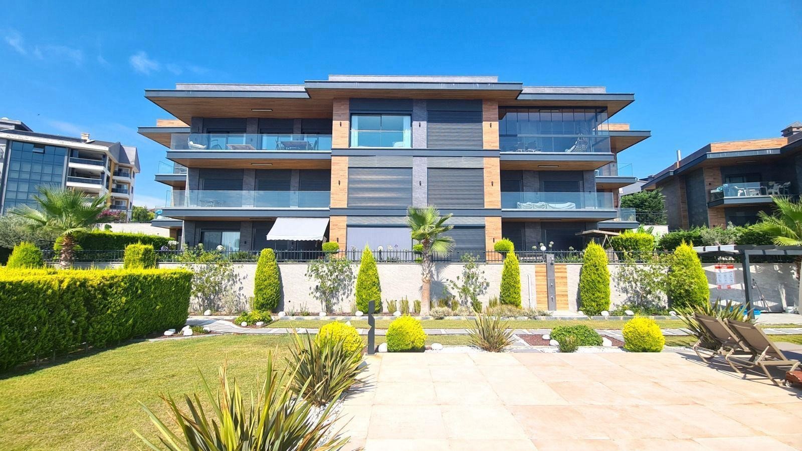 For sale: a two-room residence apartment with a full sea view in Kuşadası.