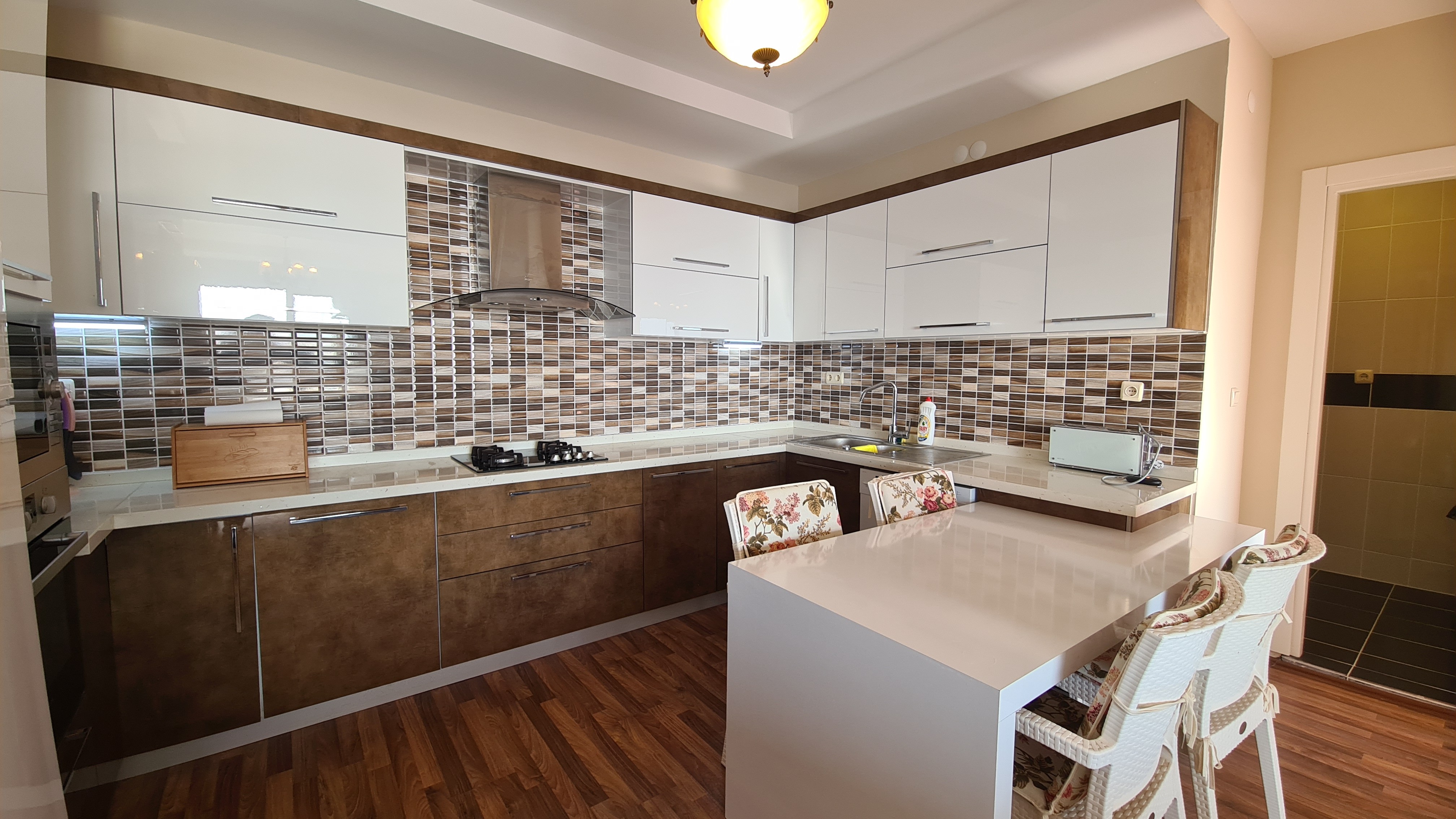 Fully furnished 3+1 flat with full sea view in the Aegean neighborhood