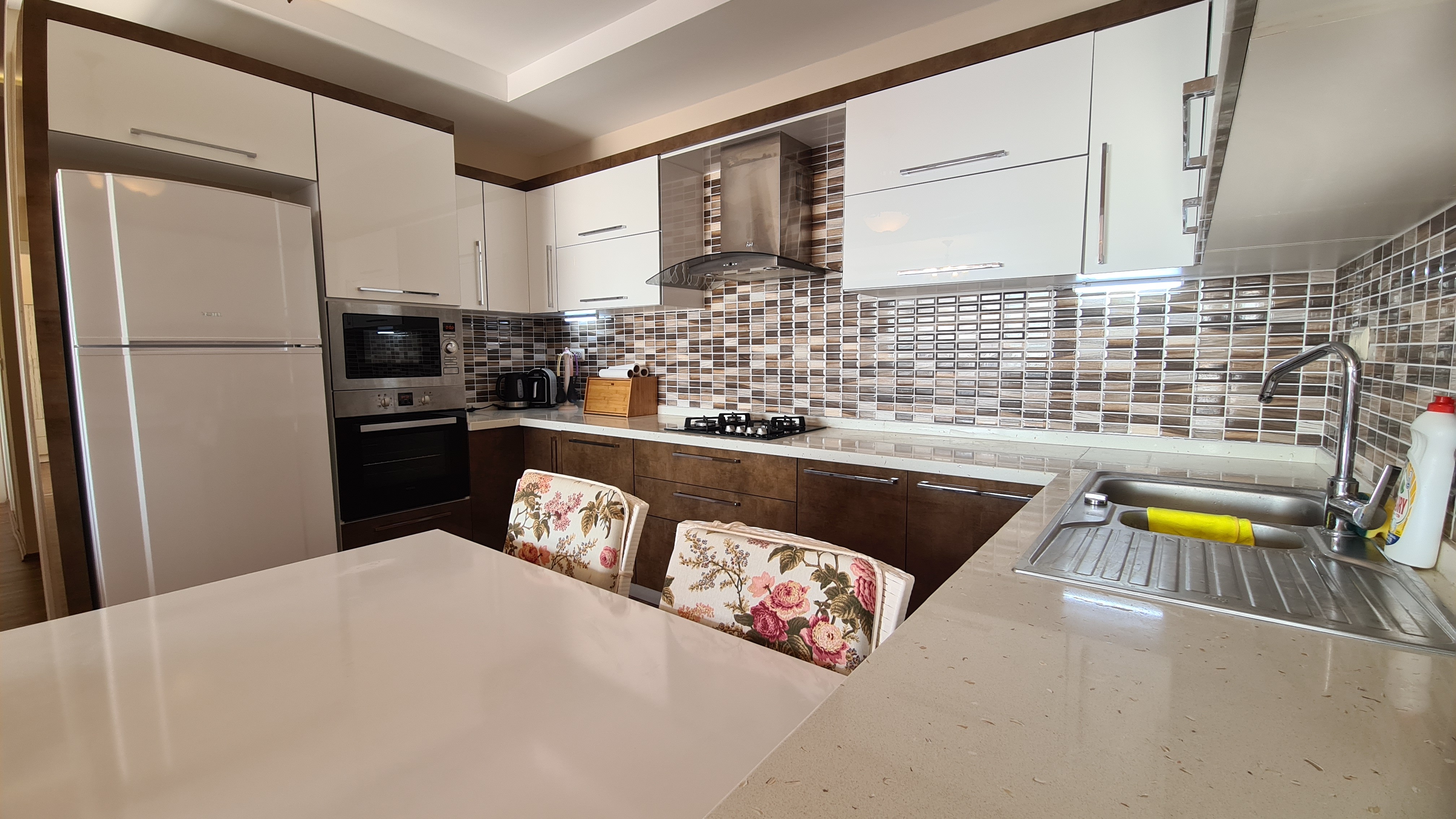 Fully furnished 3+1 flat with full sea view in the Aegean neighborhood
