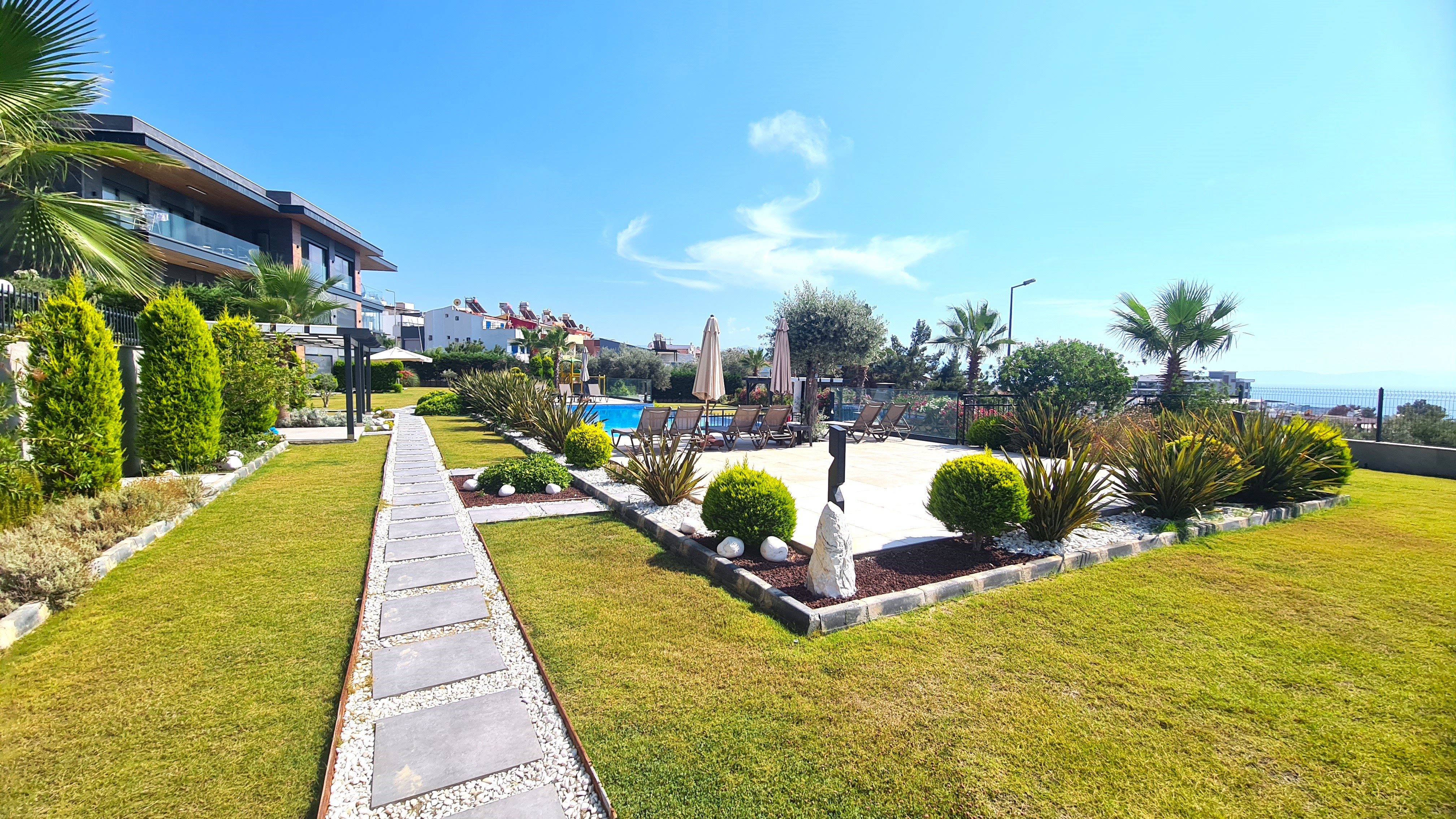 Luxury 3+1 Apartment with Full Sea View, Within Walking Distance to Ladies Beach, in a Prestigious Complex