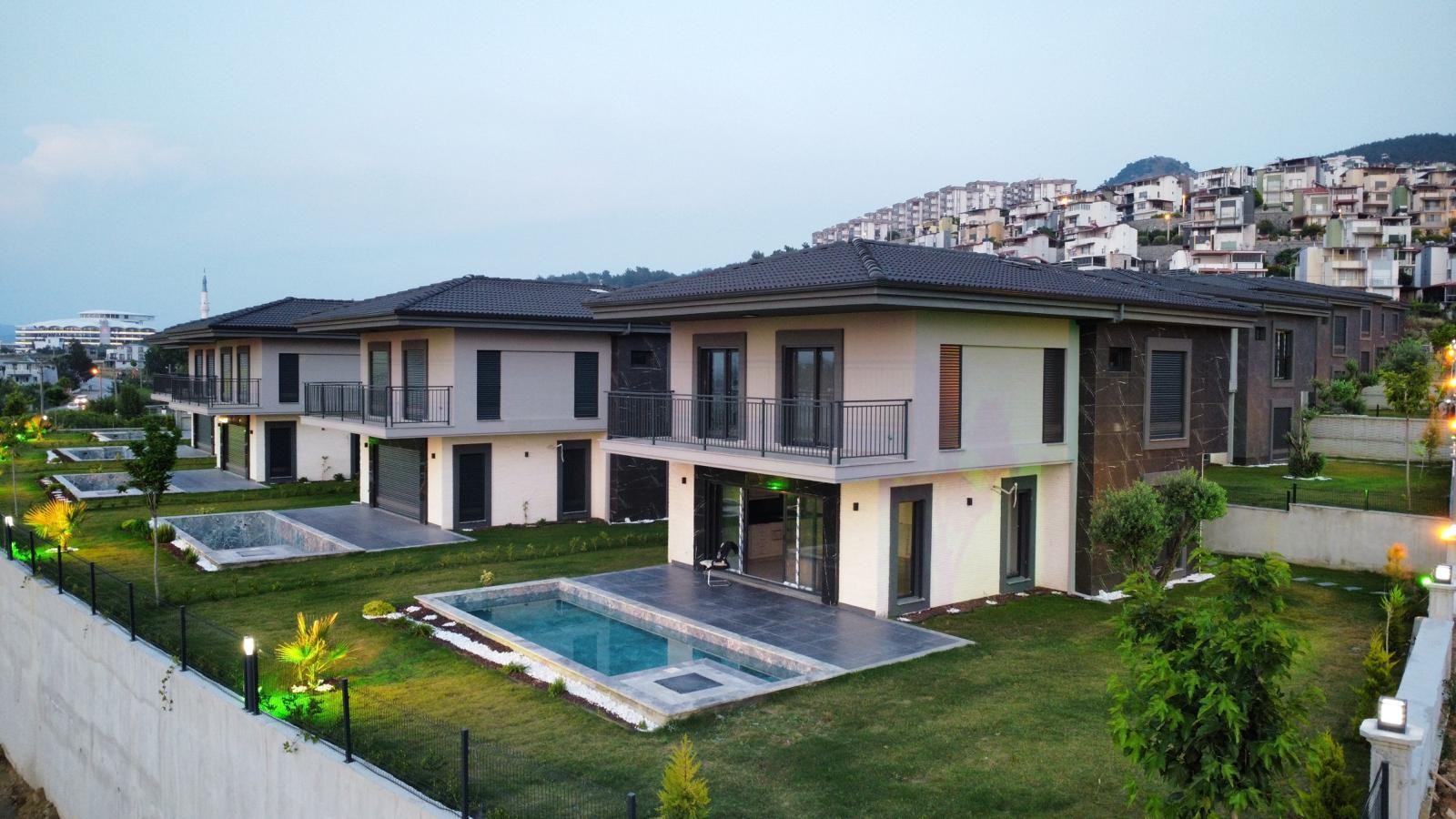 Magnificent 4+1 Villa with Full Sea View, Private Pool in Kuşadası Güzelçamlı