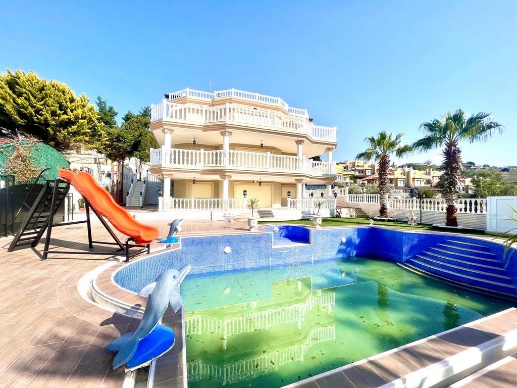 For Sale: Panoramic Sea View 7+1 Luxury Mansion with Olympic Pool, Spa & Private Gym in Soğucak, Kuşadası