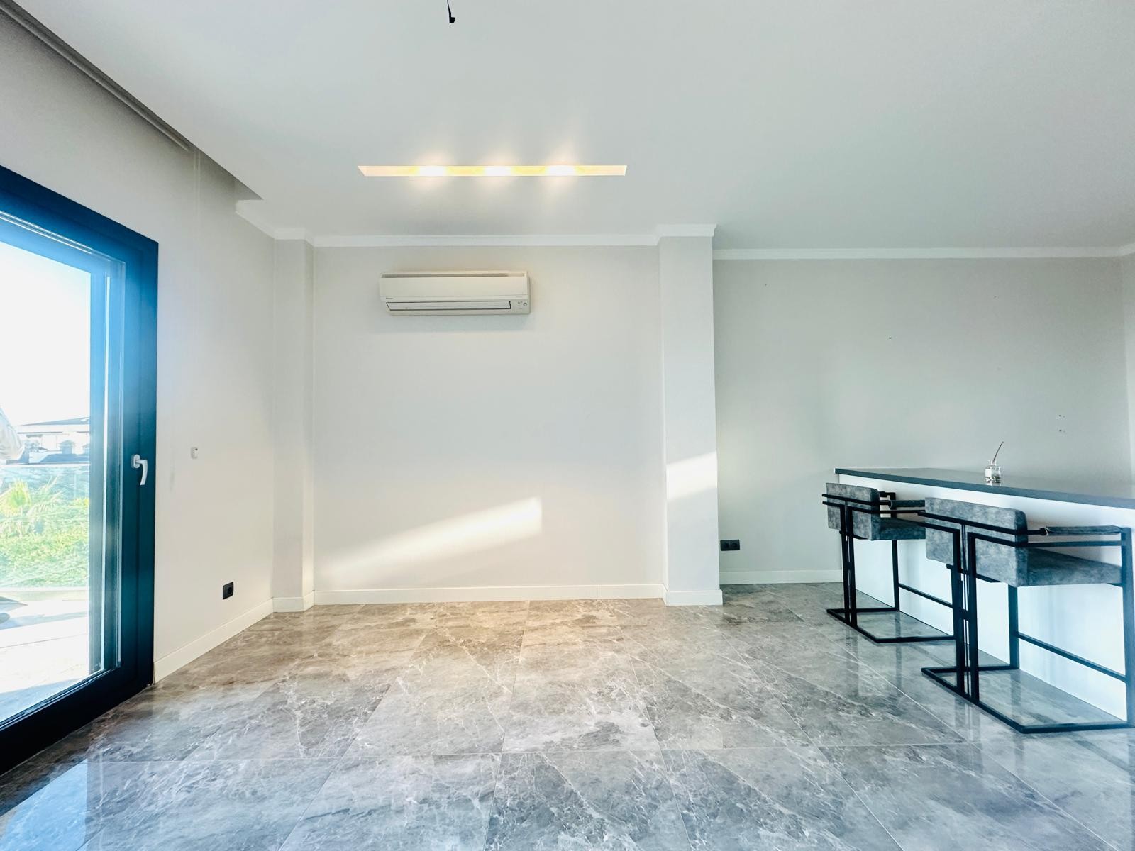 For sale: a two-room residence apartment with a full sea view in Kuşadası.